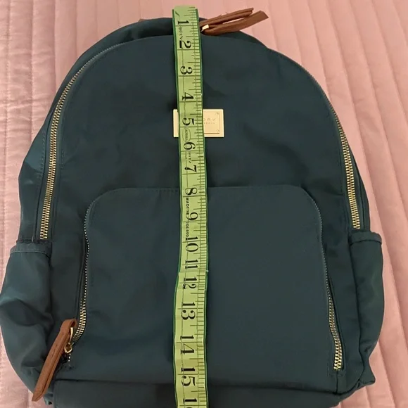 LAUNDRY teal backpack nylon & vegan leather 15 x 12” EUC - Picture 10 of 12